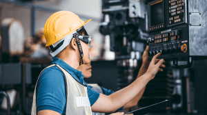 technician working on machine