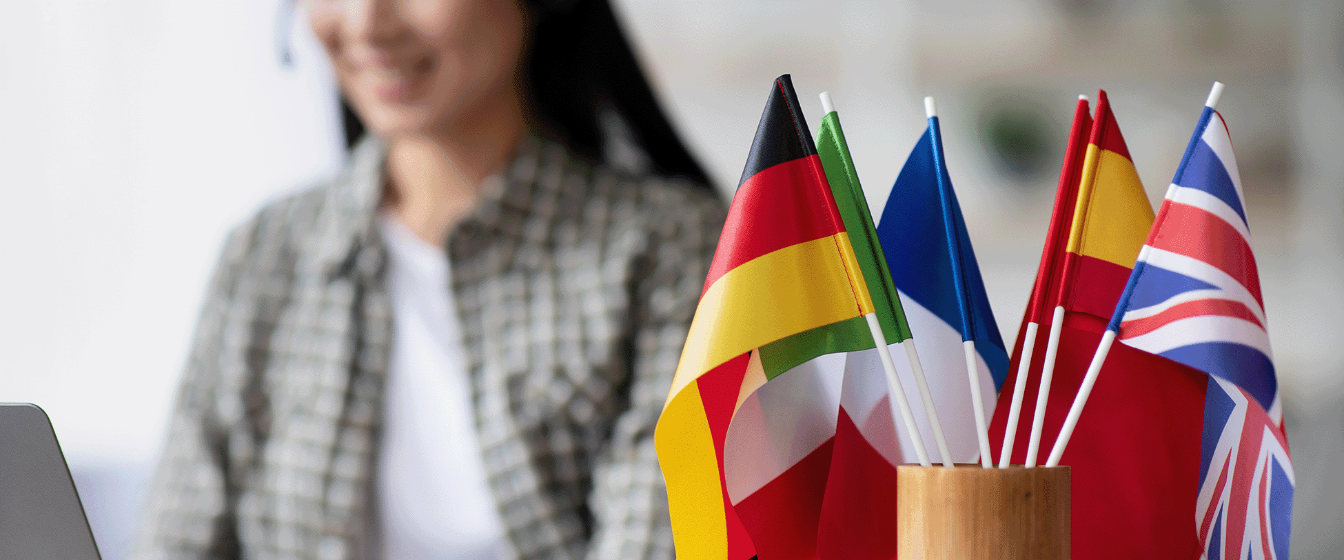 international flags on desk
